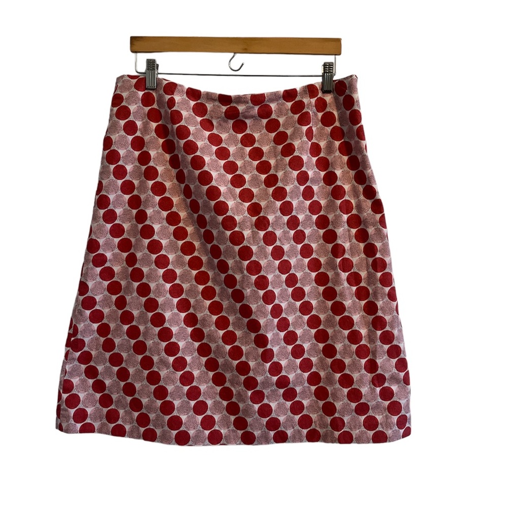 Boden A-Line Skirt with Red Dots